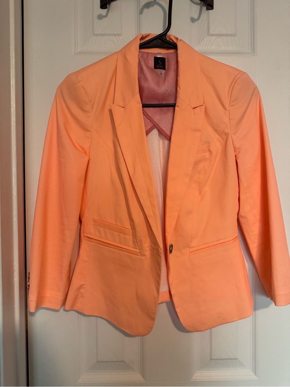 Bershka Coral Orange Tailored Single-Button Blazer Women’s Small